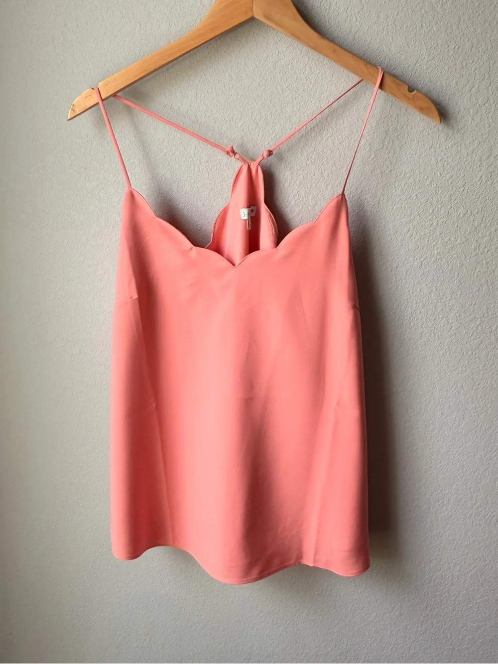J. Crew Coral Pink Scallop-Edge Spaghetti Strap Camisole